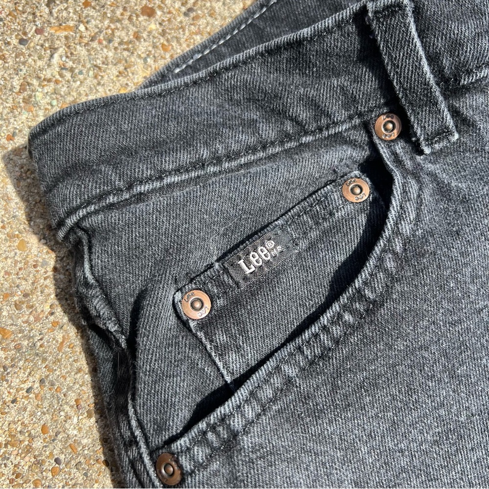 Sz 12 Vintage LEE Original Tapered Leg Black Denim Mom Jeans 30521-01